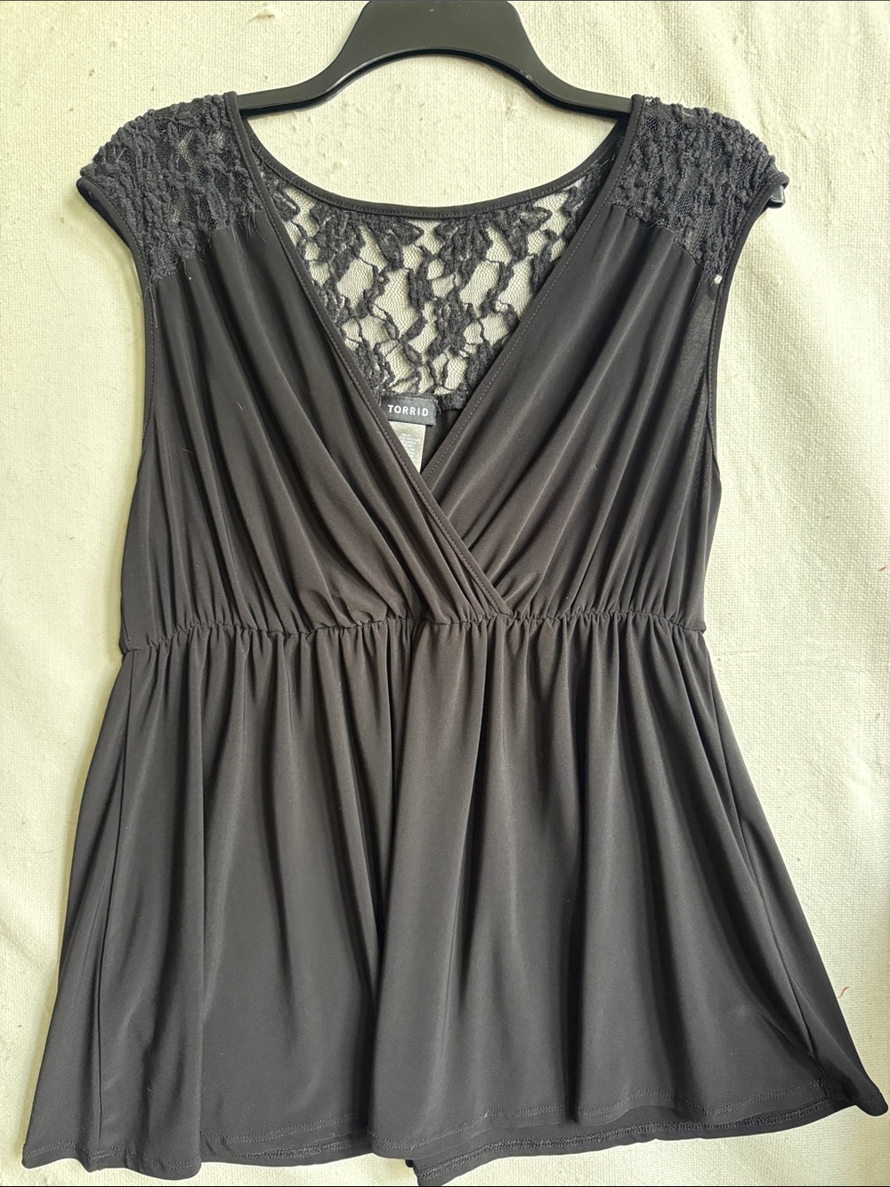 torrid Black Lace-Back Sleeveless Top